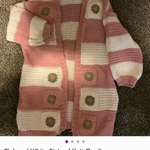 POL Pink and White Knit Cardigan NWOT